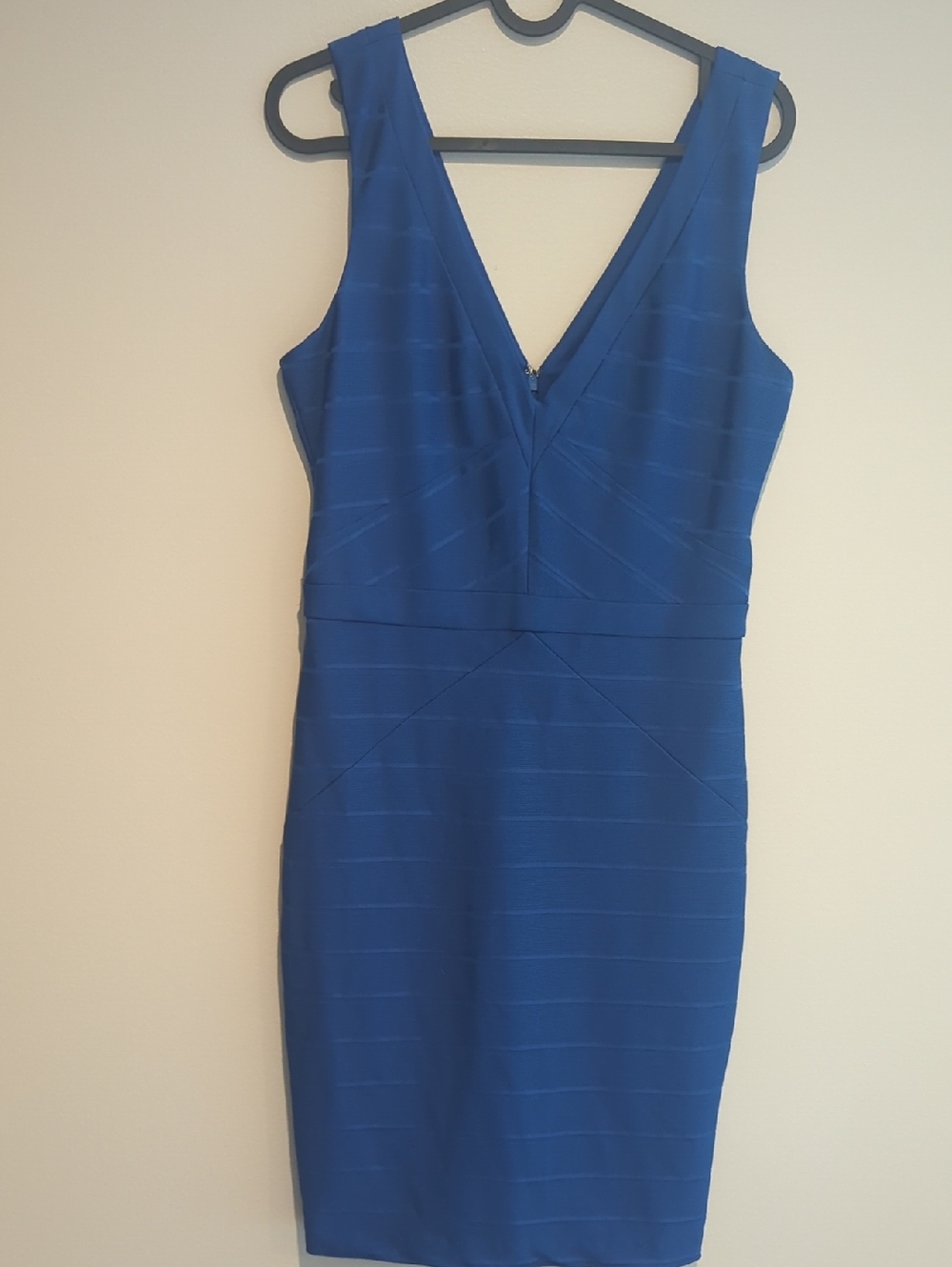 Guess Royal Blue V-Neck Midi Dress